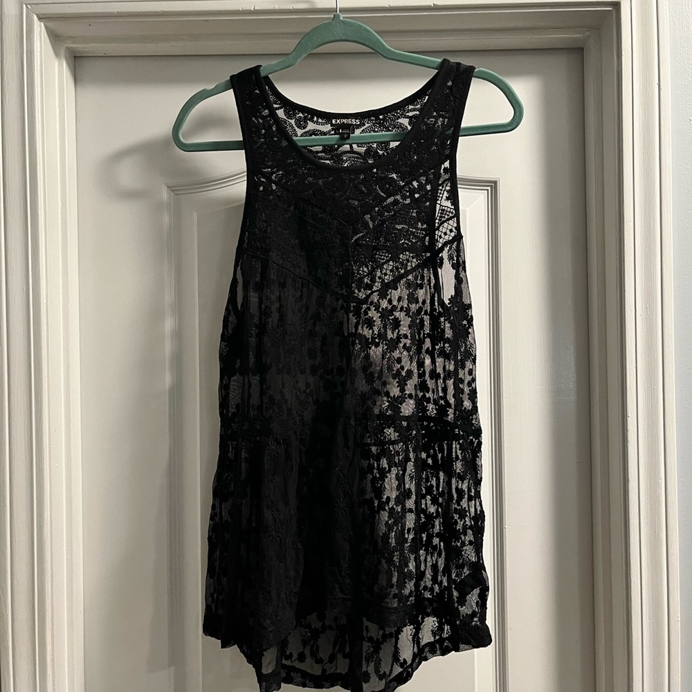 Express Black Lace Tank